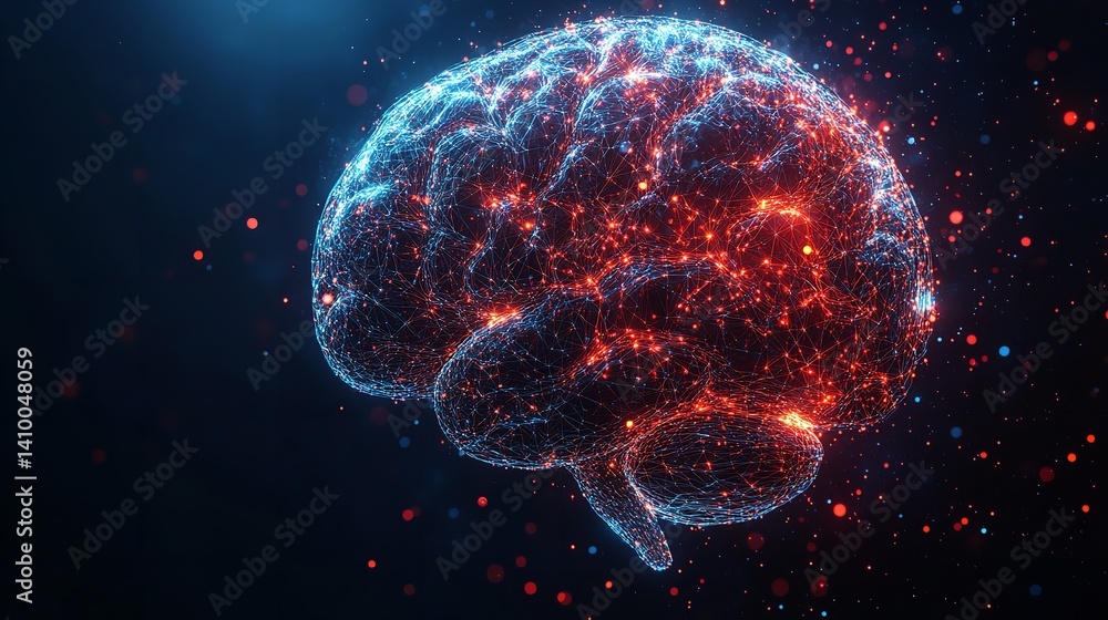 Aufkleber artificial intelligence brain neural network digital mind technology science innovation concept