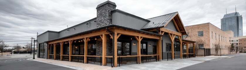 Bull City Smokehouse, iconic Durham eatery, exterior view showcasing its rustic charm - cuisine Durham savory menu