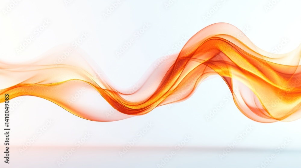 Poster abstract orange wave design with smooth curves, perfect for creative backgrounds or dynamic visual p