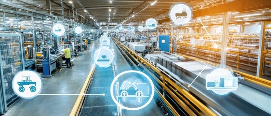 Fototapeta premium Smart Factory: Automation and Logistics in Modern Manufacturing