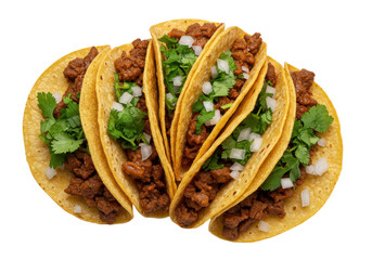 Beef tacos isolated on white background