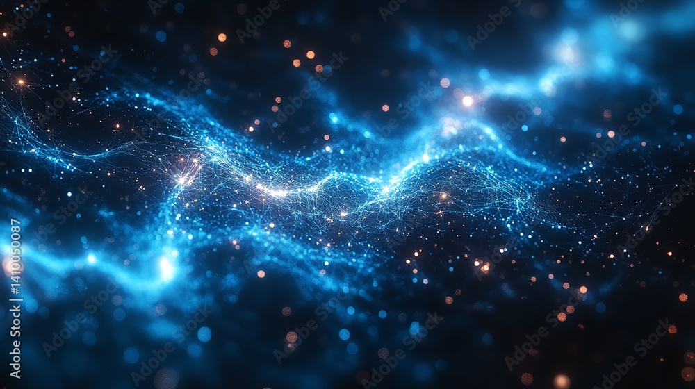 Poster abstract blue network background digital data connection technology future innovation concept art de