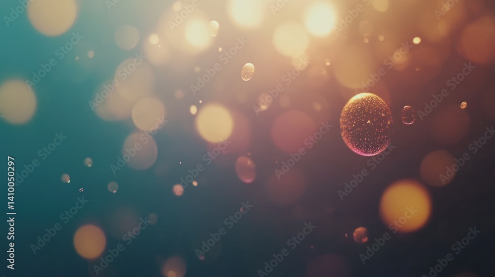 Aufkleber beautiful abstract image of floating bubbles and sparkling lights, creating a mesmerizing and dreamy
