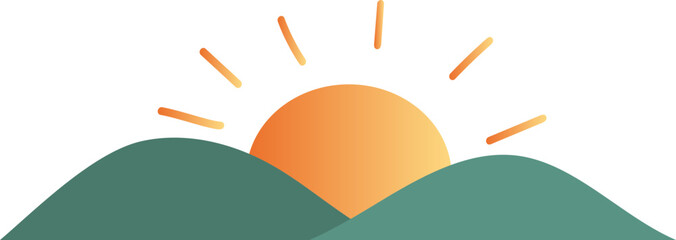 Minimalist Sunrise Over Rolling Hills