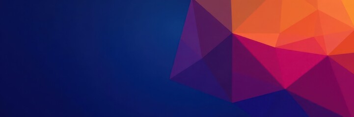 Geometric shape abstract gradient navy blue banner, geometric pattern, modern design