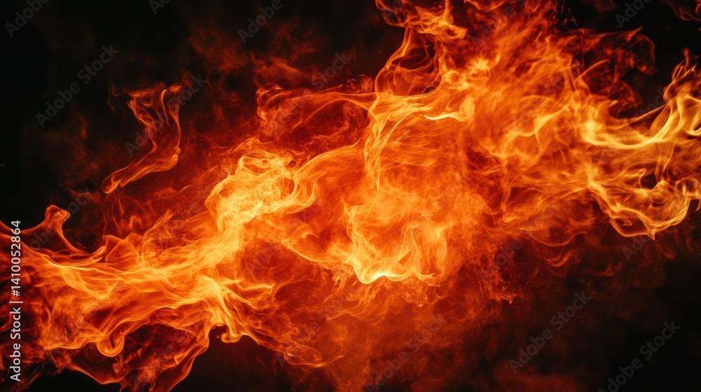Aufkleber dramatic flames dance and twist against a dark backdrop, creating a mesmerizing visual display of he