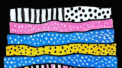Abstract Colorful Layered Pattern Design Artwork