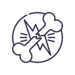 Illustration of a broken bone symbolizing fragility and damage.