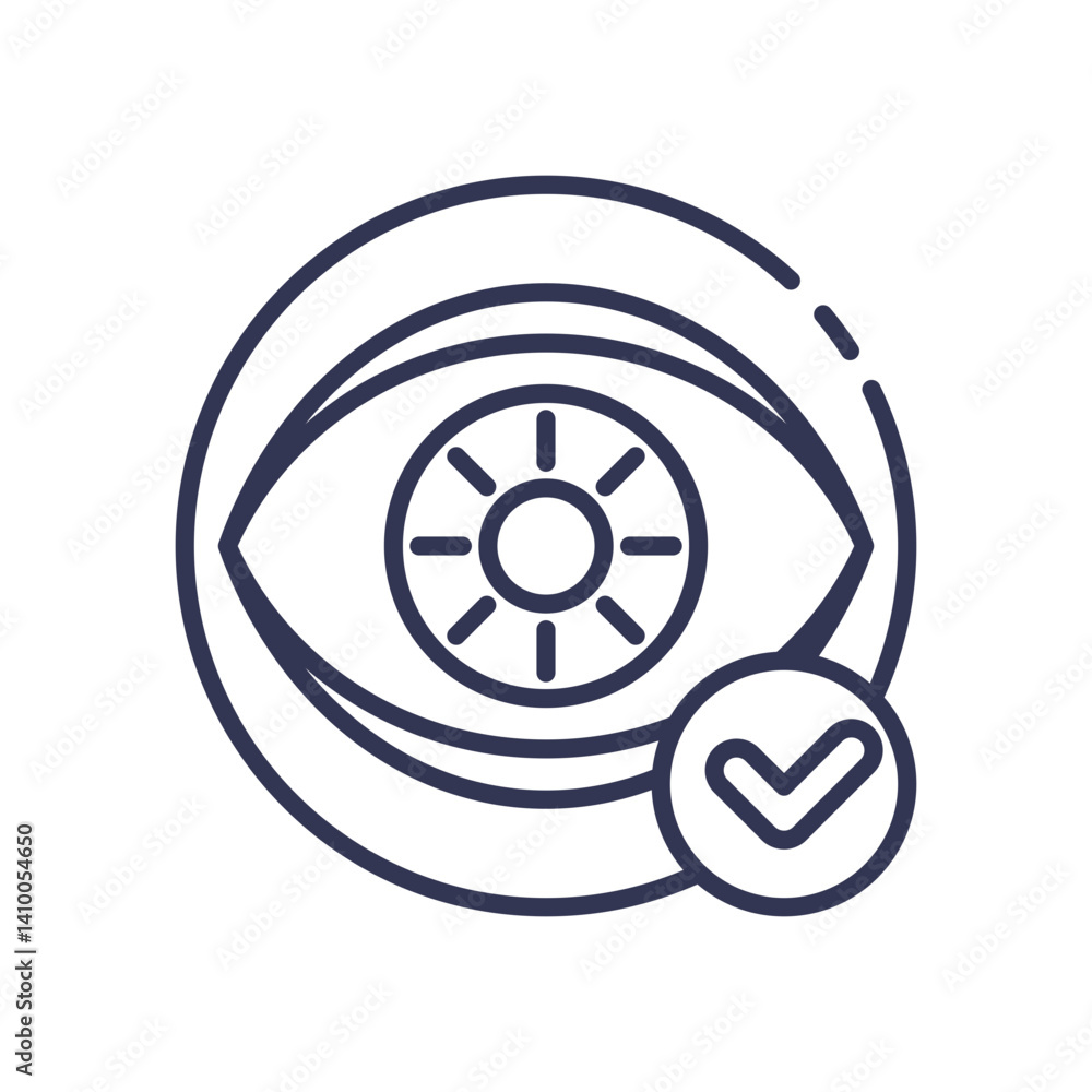 Poster eye with checkmark symbolizes supervision and verification.
