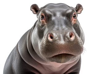 PNG Hippo looking confused wildlife animal mammal.