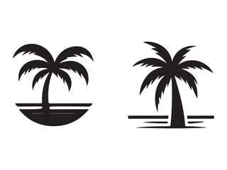 palm tree silhouette on the beach