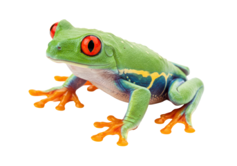 Colorful Tree Frog isolated on white background