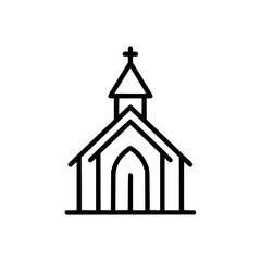 chapel icon illustration in minimalist style  