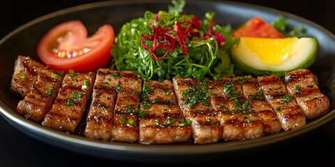 Grilled Pork with Salad