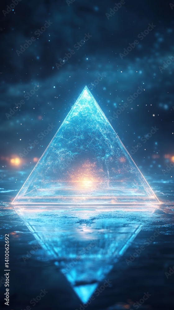 Poster ethereal pyramid reflection: a glimmering celestial display