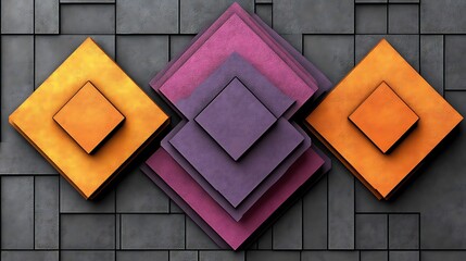 Abstract Geometric Design Featuring Layered Squares