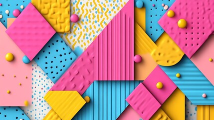 Abstract Colorful Geometric Shapes Design With Spheres