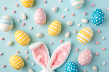 Fototapeta premium Radiant Rainbow Easter Eggs