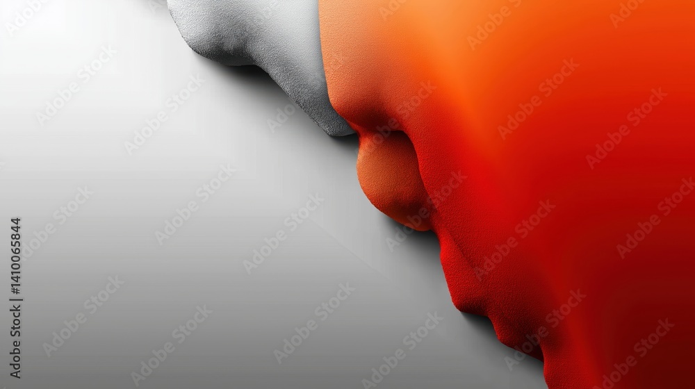 Poster gradient blend of warm orange and red transitioning to white creates a smooth and calming visual eff