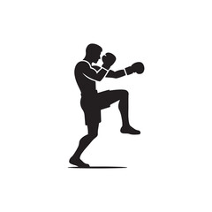 The art of boxing silhouette vector