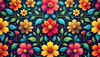 Intricate floral design, repeating seamlessly , summer, aesthetic