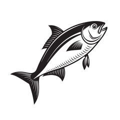 A Vector Silhouette Hilsa Fish White Background 