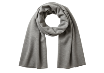 Light gray soft scarf isolated on white background