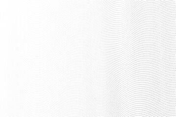 Minimal Black and white wavy halftone background vector Vector in concept of technology science.