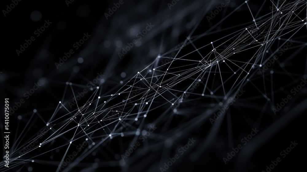 Aufkleber abstract network connections: a digital universe of intertwined lines and nodes