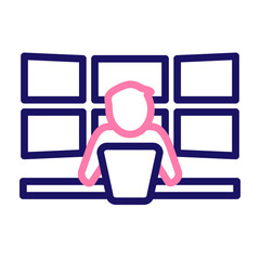 Command Center Vector Line Two Colors Icon Design