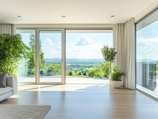 Modern Home Panoramic View Luxury Living Room.