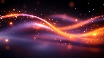 Obraz premium Glowing Orange and Purple Cosmic Wave Abstract