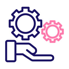 Assistant Settings Vector Line Two Colors Icon Design