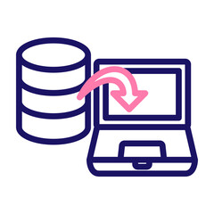 Data Entry Vector Line Two Colors Icon Design