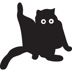 Expressive Funny Black Cat Silhouettes  Cute  Pose Collection