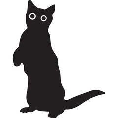 Expressive Funny Black Cat Silhouettes  Cute  Pose Collection