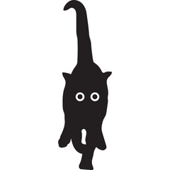 Expressive Funny Black Cat Silhouettes  Cute  Pose Collection