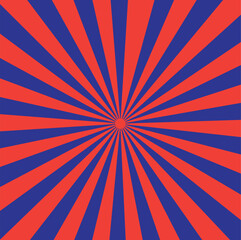 red and blue sunburst background vector
