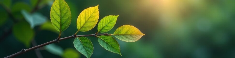 Two arrows on a branch with leaves contrasting each other, fork, decision