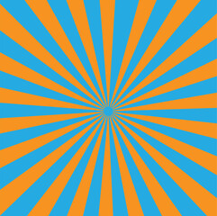 orange and blue sunburst  background