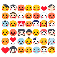 Fototapeta premium set of cartoon hearts