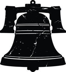 Liberty Bell Silhouette Vector | Historic Philadelphia Icon in Bold Black Design