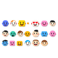 set of smiley faces