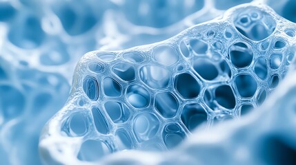 Scientists advancement hypothesis research Detailed close-up of intricate blue bubbles. scientists advancement hypothesis concept development