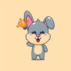 Cute rabbit cartoon vector illustration get an idea