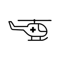  Medical Helicopter Line Icon Vector. Air Ambulance Emergency