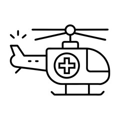 Medical Helicopter Line Icon Vector. Air Ambulance Emergency