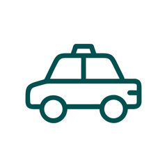 Taxi Cab Line Icon Vector. Public Transport Service
