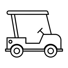 Golf Cart Line Icon Vector. Sport Transport Vehicle
