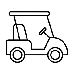 Golf Cart Line Icon Vector. Sport Transport Vehicle
